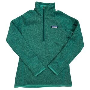 Patagonia Better Sweater 1/4 Zip Fleece Pullover Green Heather Womens XS 25617